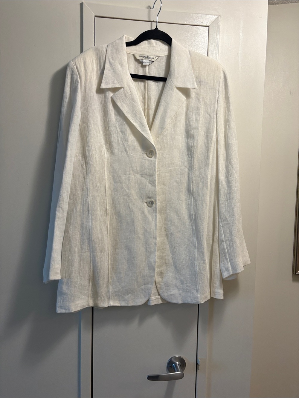 Marina Rinaldi Cream Lightweight Linen Blazer